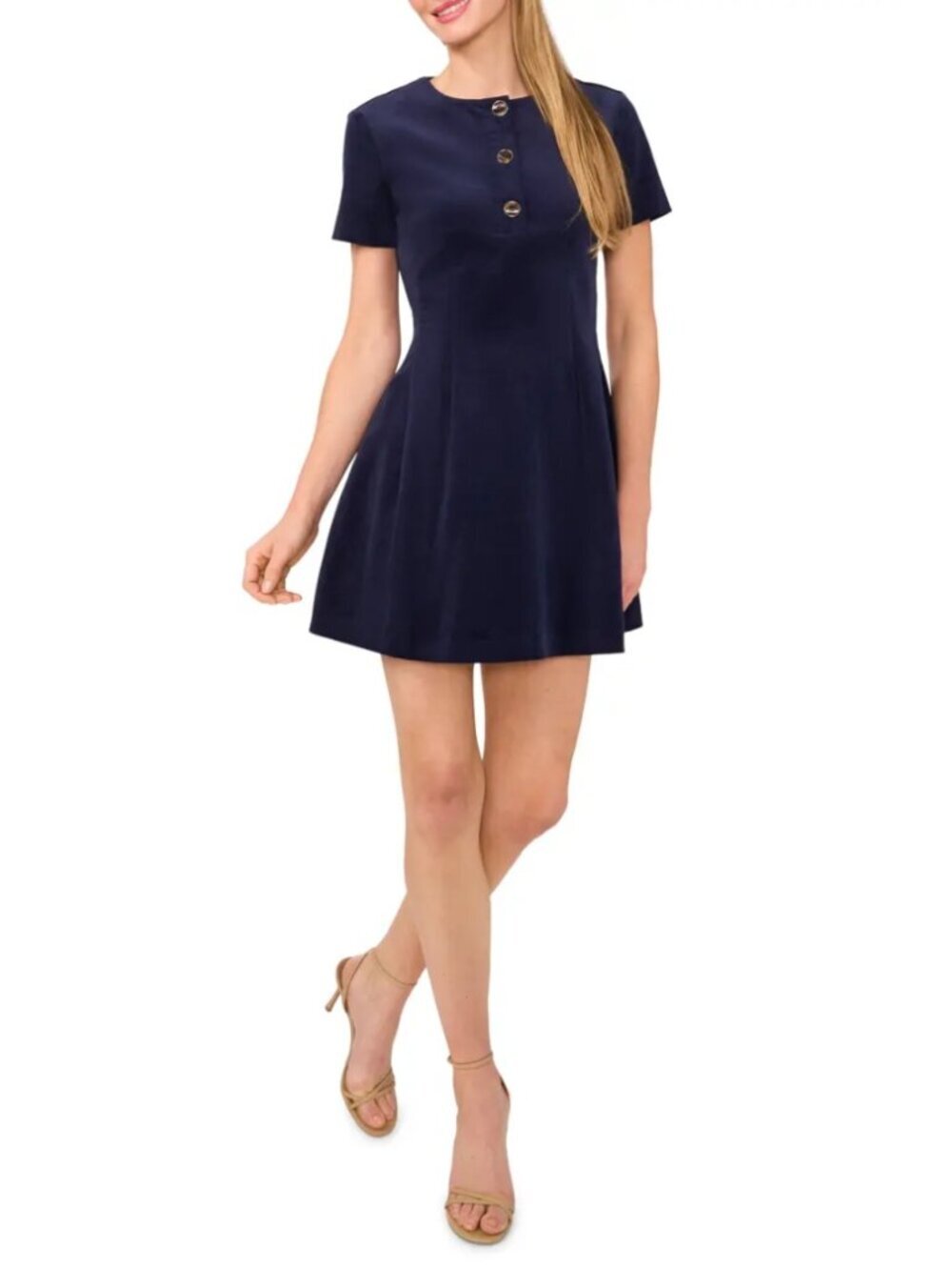 Ted Baker Cordis Placket Corduroy Mini Dress Baritone Blue Cocktail 0 NWOT